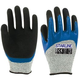 WORK GLOVES OIL AND CUT RESISTANT FOAM NITRILE / E-135620,, 