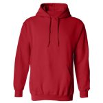 Kapüşonlu sweatshirt kırmızı renk, kanguru cepli, baskılı sweatshirt imalatı ve etkinlik sweatshirt imalatı için ideal üretim modeli