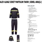 Isıya ve kıvılcıma dayanıklı alev almaz ceket takım, profesyonel alev almaz iş elbisesi