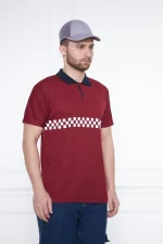 Dry touch bordo tişört, reflektörlü polo yaka floresan renk yüksek görünürlüklü iş tişörtü