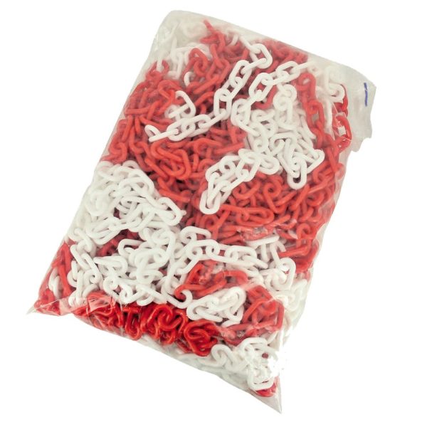 Şantiye, otopark ve güvenlik alanlarında kullanılan plastik kırmızı zincir, dayanıklı plastik renkli zinci