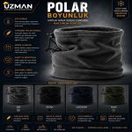Soğuk hava koşullarında kullanıma uygun kaliteli polar boyunluk bere, kışlık iş beresi