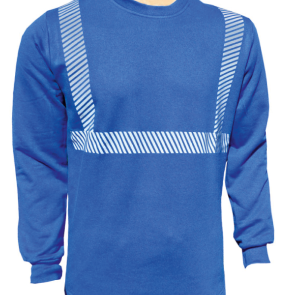 Bisiklet yaka reflektörlü sweatshirt, iş güvenliği sağlayan reflektörlü iş kazağı, kurumsal sweatshirt ve baskılı sweatshirt imalatına uygun tasarım
