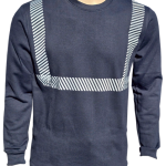 Reflektörlü iş kazağı olarak tasarlanmış bisiklet yaka sweatshirt, kurumsal sweatshirt ve firma baskılı sweatshirt imalatına uygun