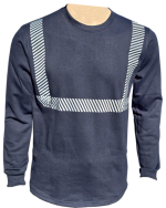 Reflektörlü iş kazağı olarak tasarlanmış bisiklet yaka sweatshirt, kurumsal sweatshirt ve firma baskılı sweatshirt imalatına uygun