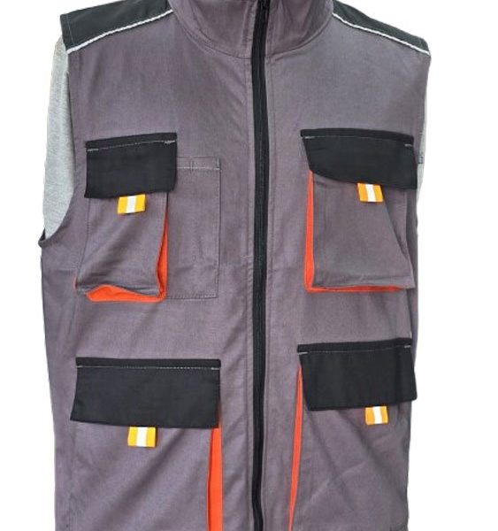 Yazlık gabardin iş yeleği, teknik ve taktik tasarımlı, çok cepli baskılı iş yeleği modeli