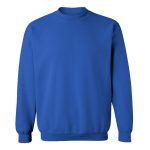 Bisiklet yaka saks mavi sweatshirt, kurumsal kullanım için firma baskılı iş kazağı ve sweatshirt imalatı