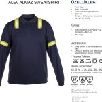 Alev almaz sweatshirt | Isıya dayanıklı koruyucu iş kıyafeti
