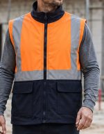 Turuncu ve lacivert renkli reflektörlü bonding polar iş yeleği